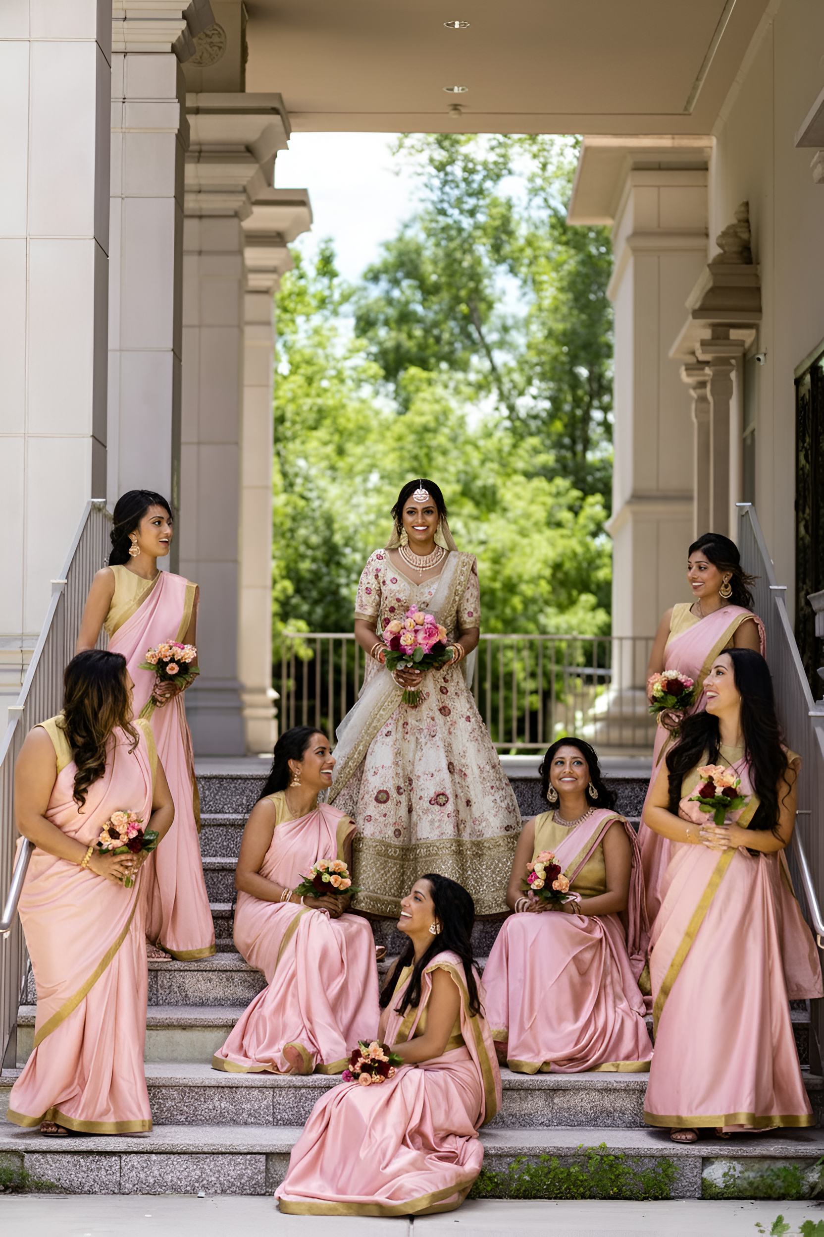 Pink Satin saree