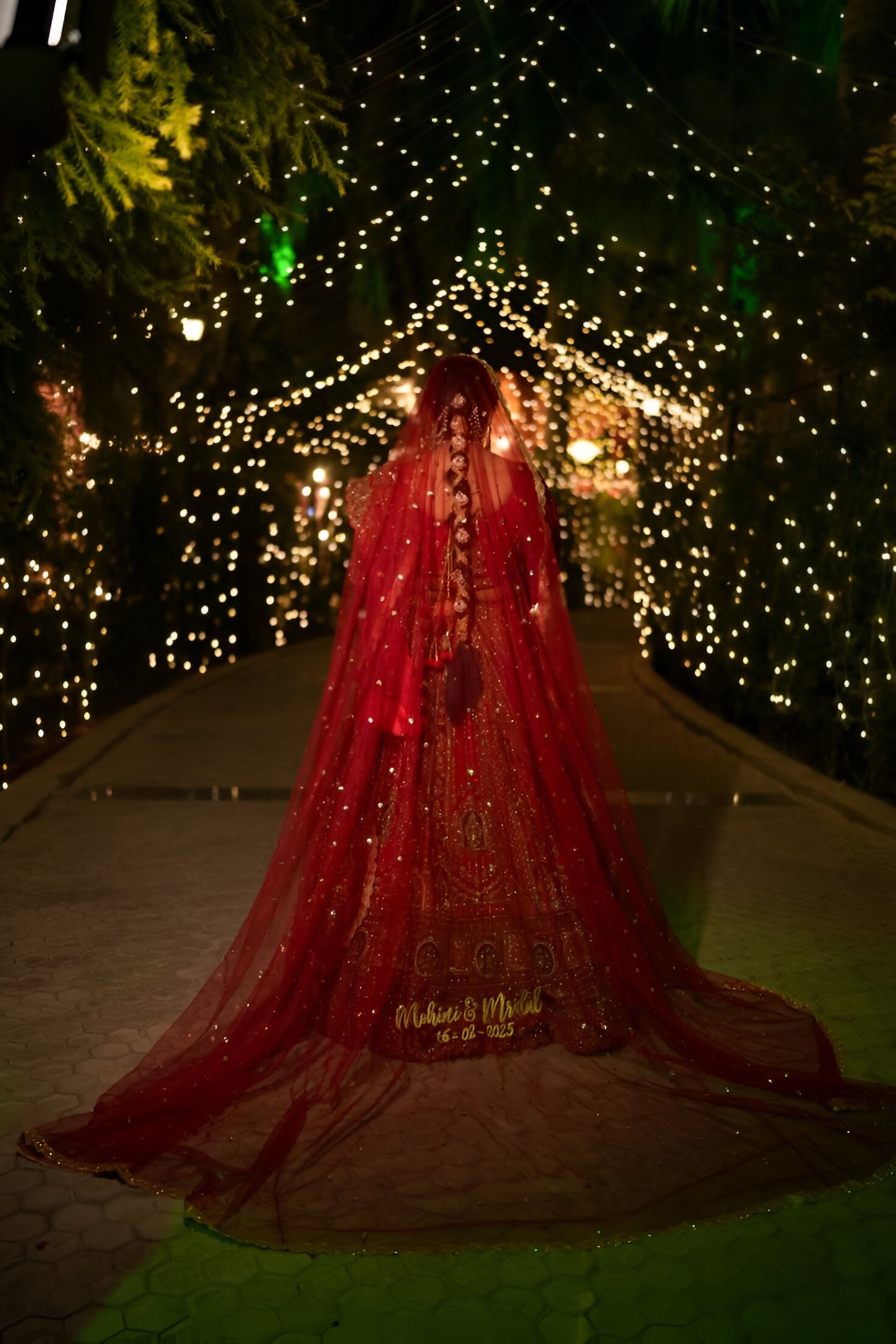 Bride and Grooms Name and Date Veil.