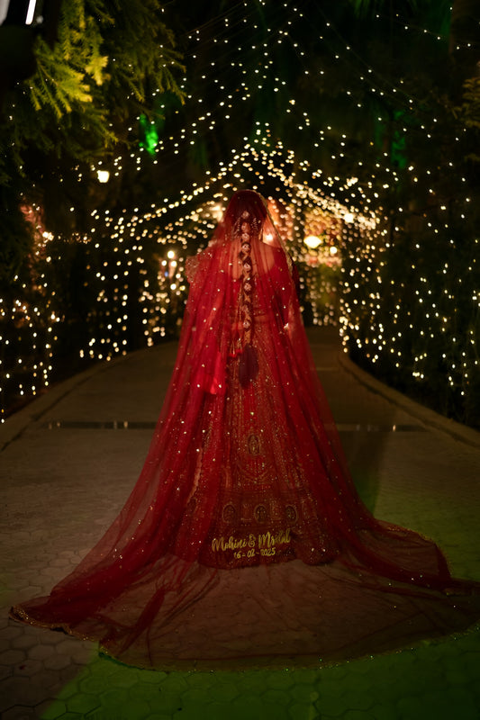 Bride and Grooms Name and Date Veil.