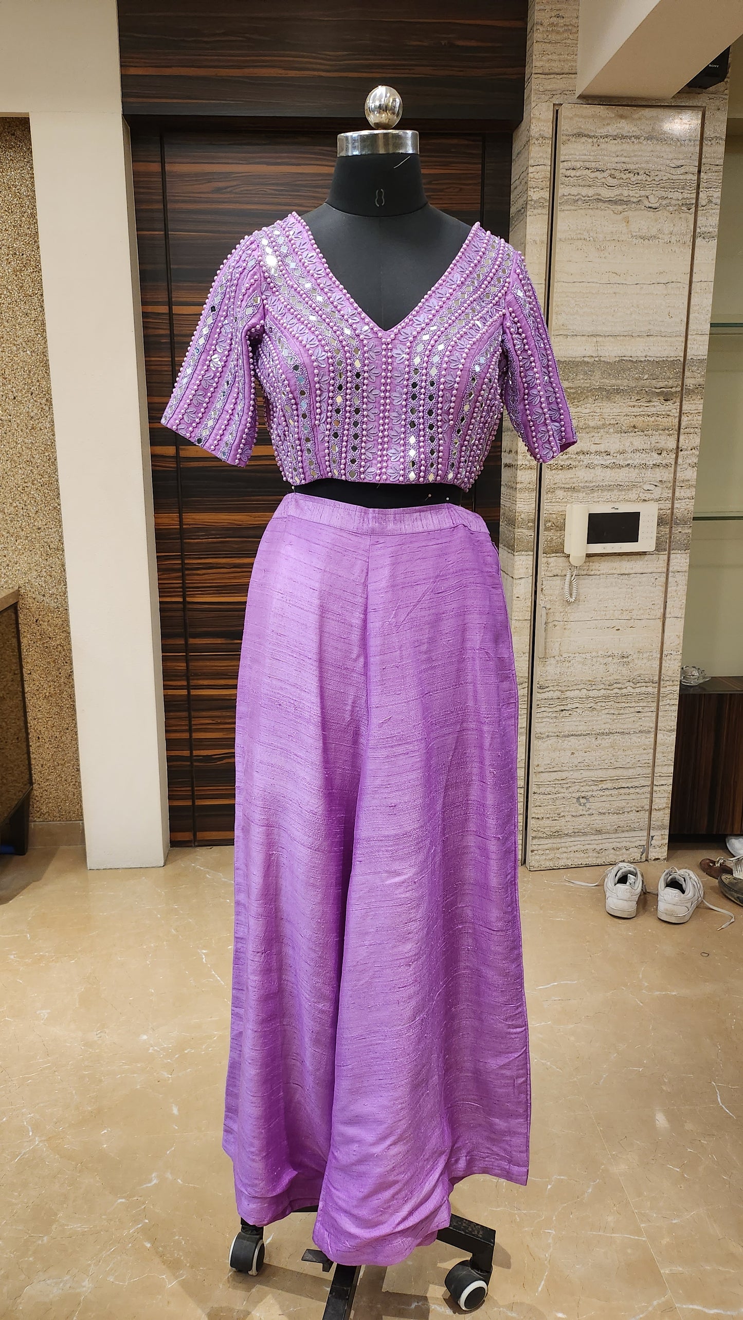 Purple Sharara Set