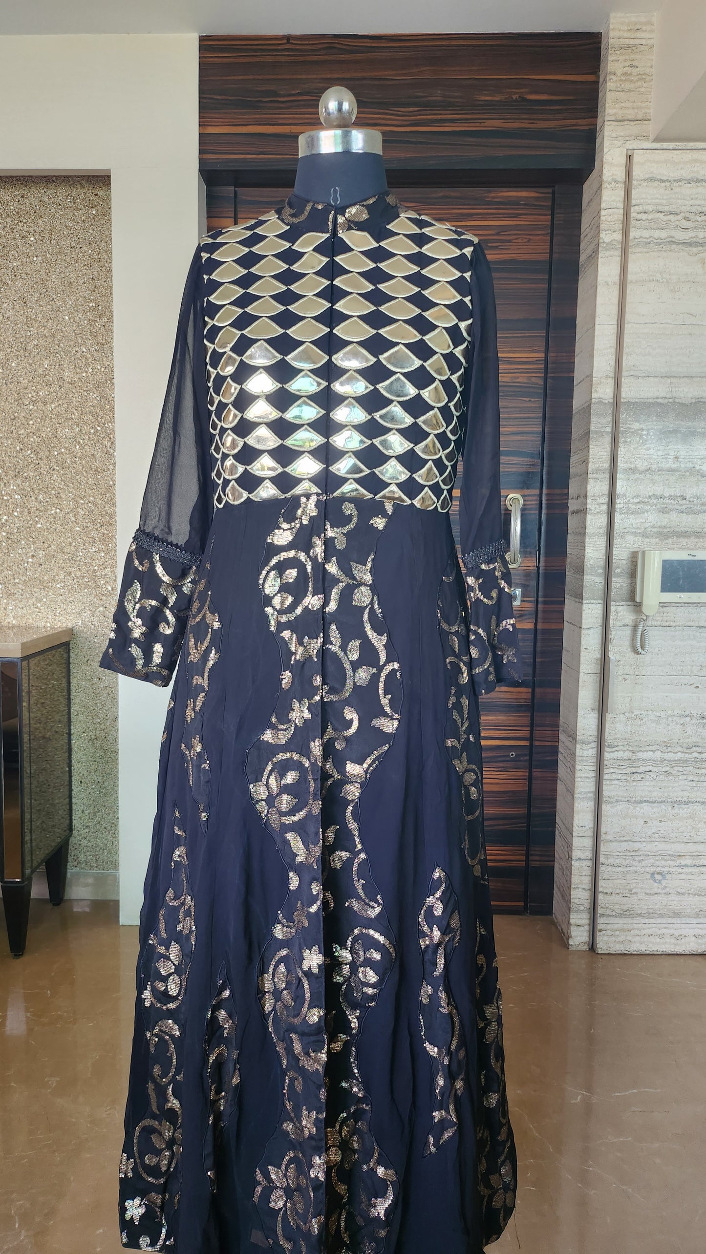 Black Jacket Top with Dhoti Pants