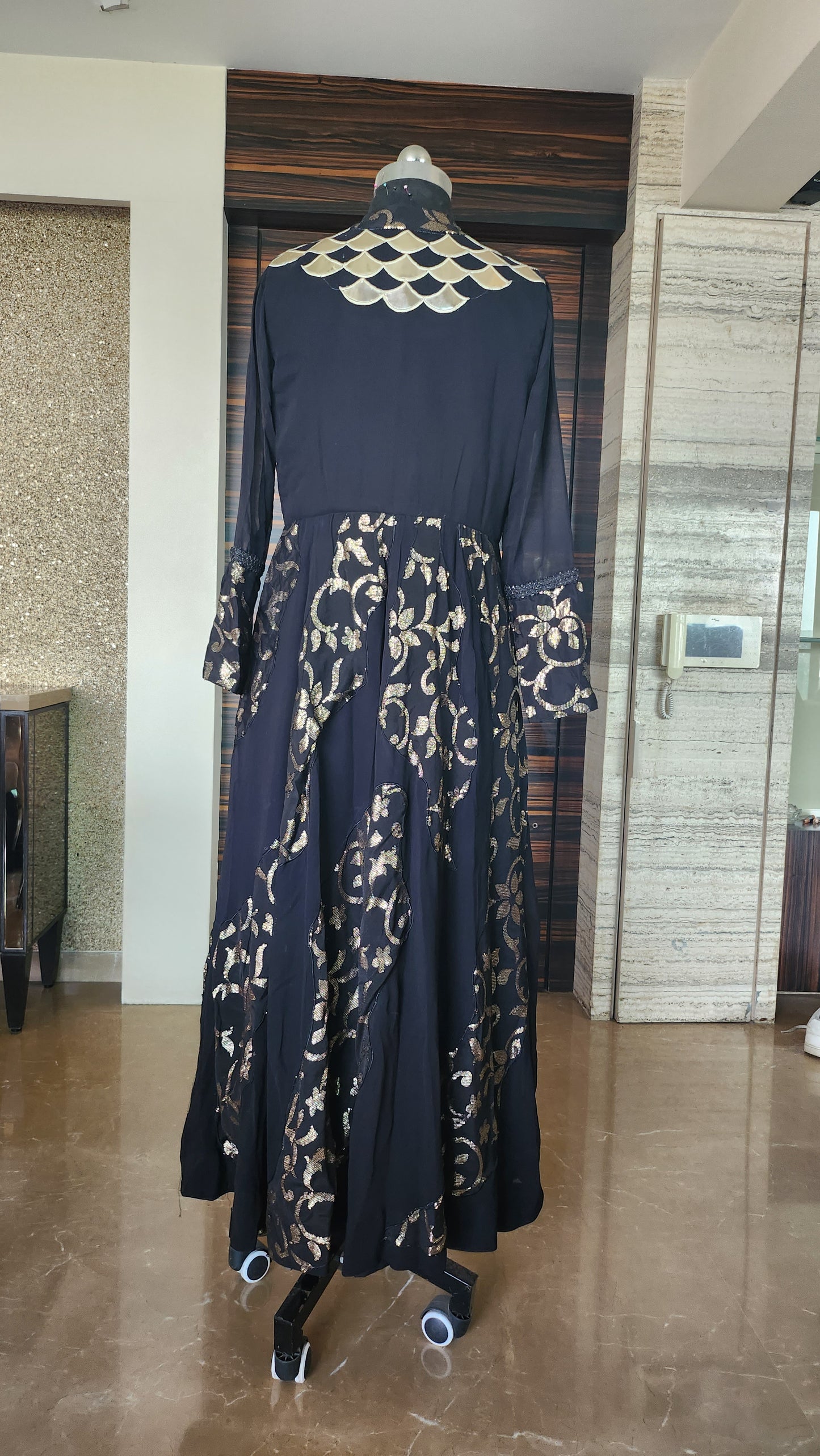 Black Jacket Top with Dhoti Pants