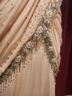 Light Pink Satin Pre-stitched saree