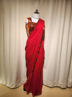 Red Mirror Pre-Stitched Saree