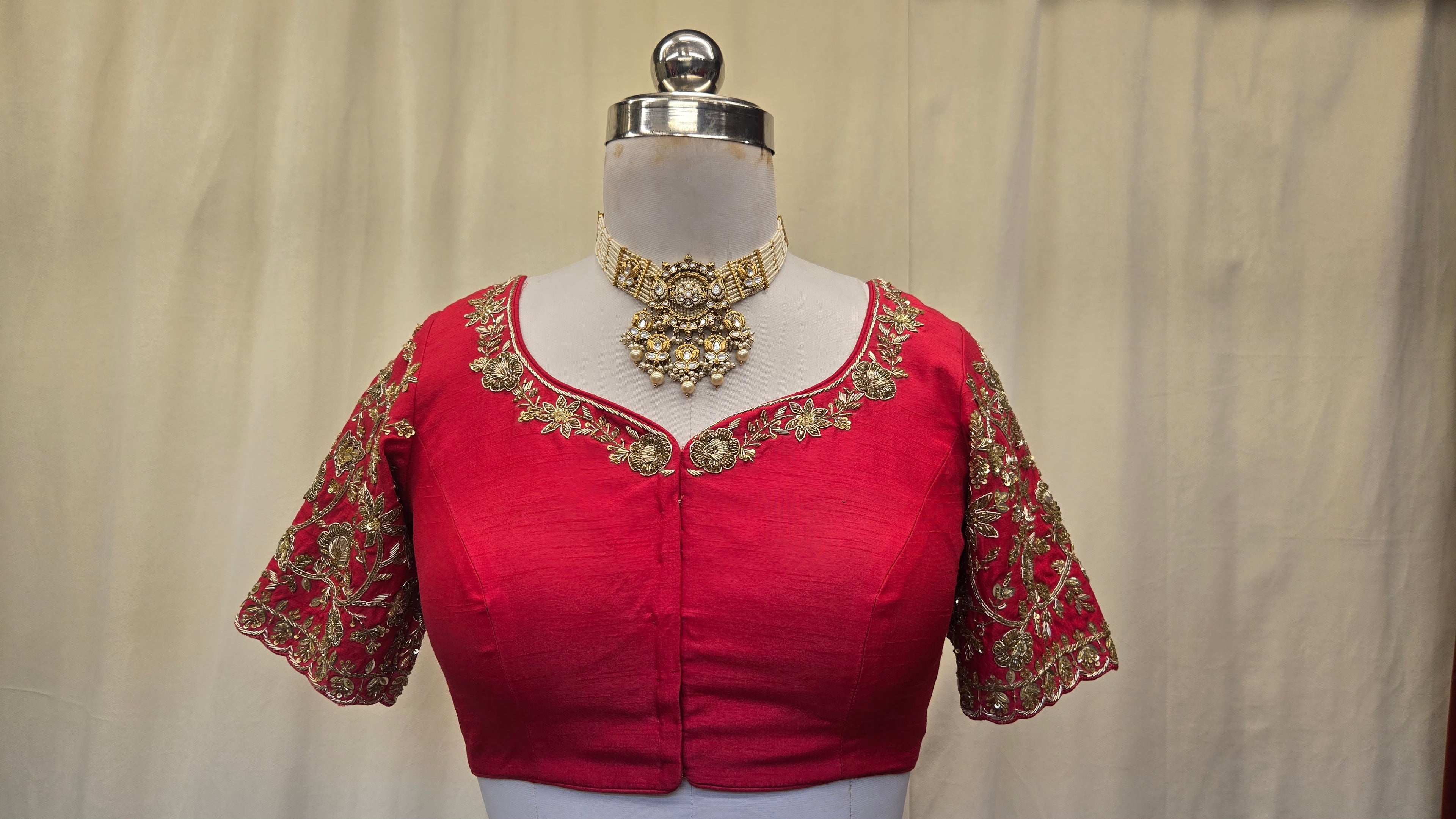 Hot Pink Zardosi Blouse