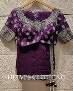 Purple Zardozi Raw Silk Embroidered Lehenga Set
