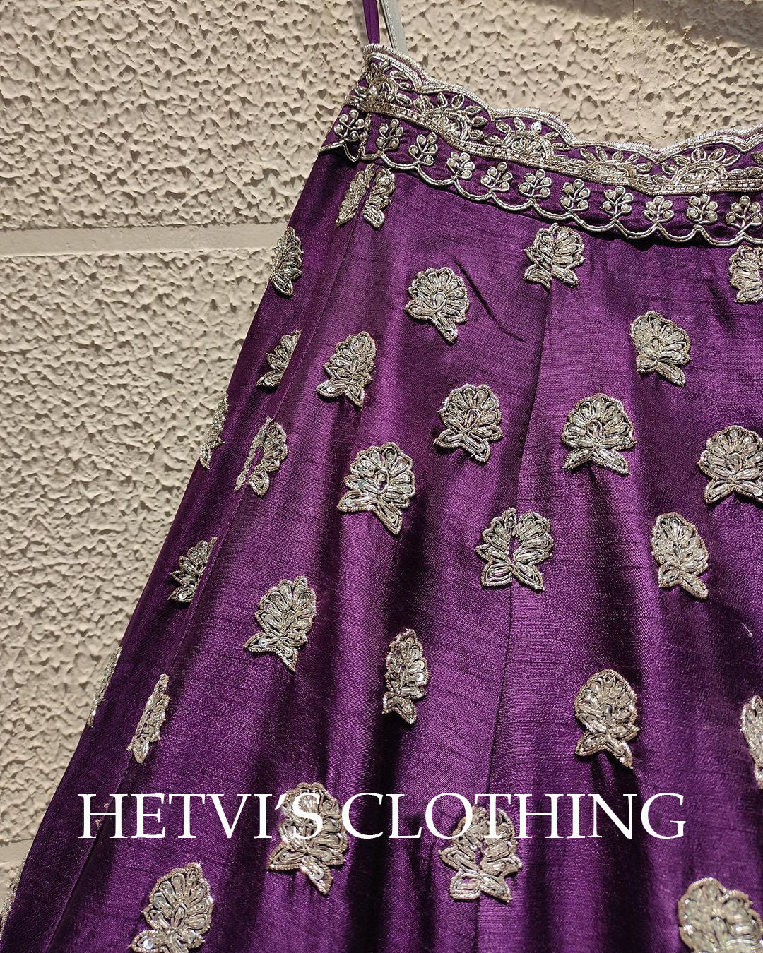 Purple Zardozi Raw Silk Embroidered Lehenga Set
