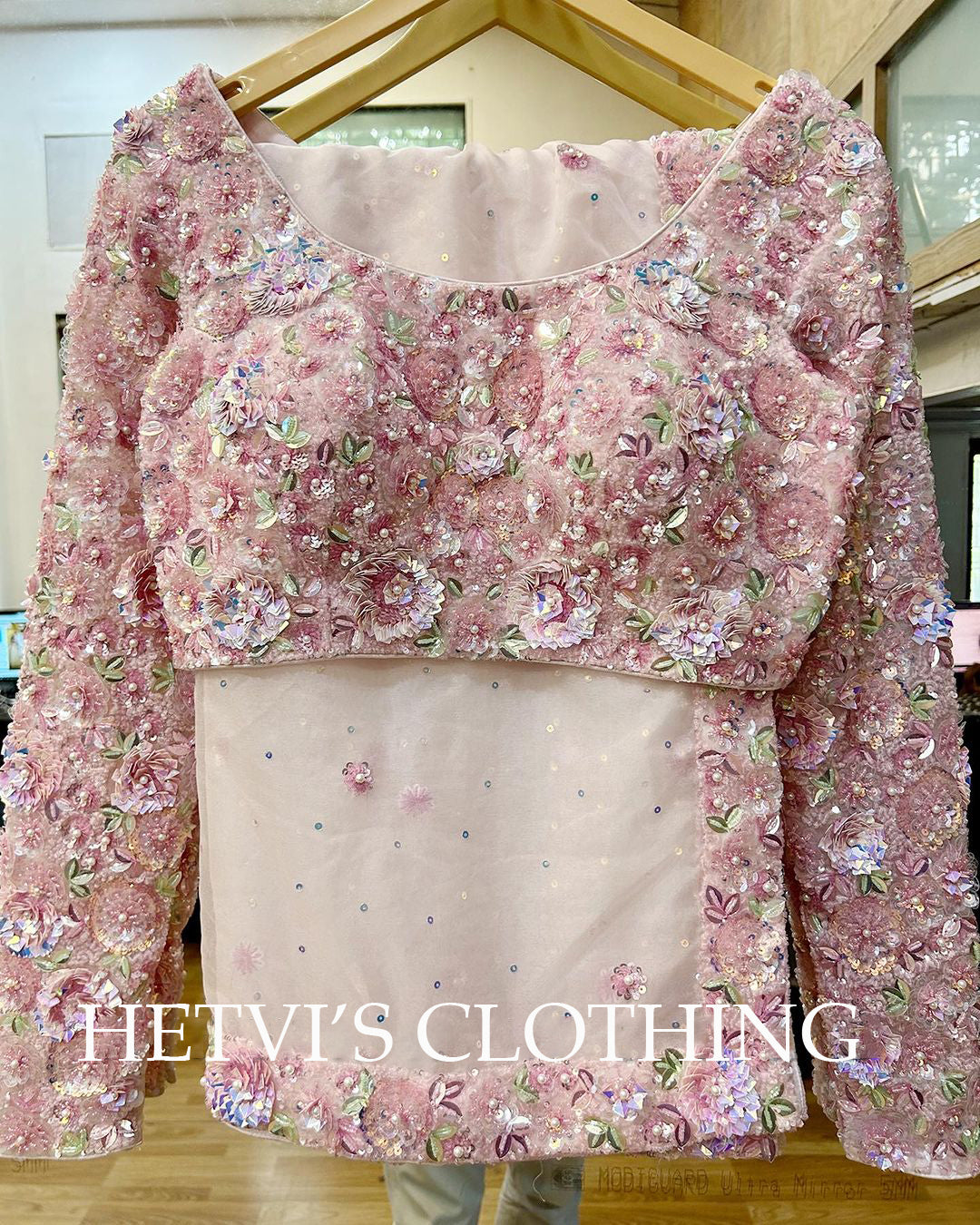 Pink sequins Embroidered Lehenga