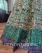 Green Foil Embroidered Lehenga