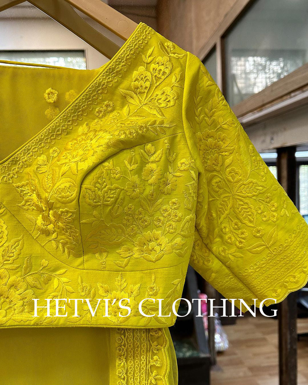 Yellow Resham Embroidered Lehenga