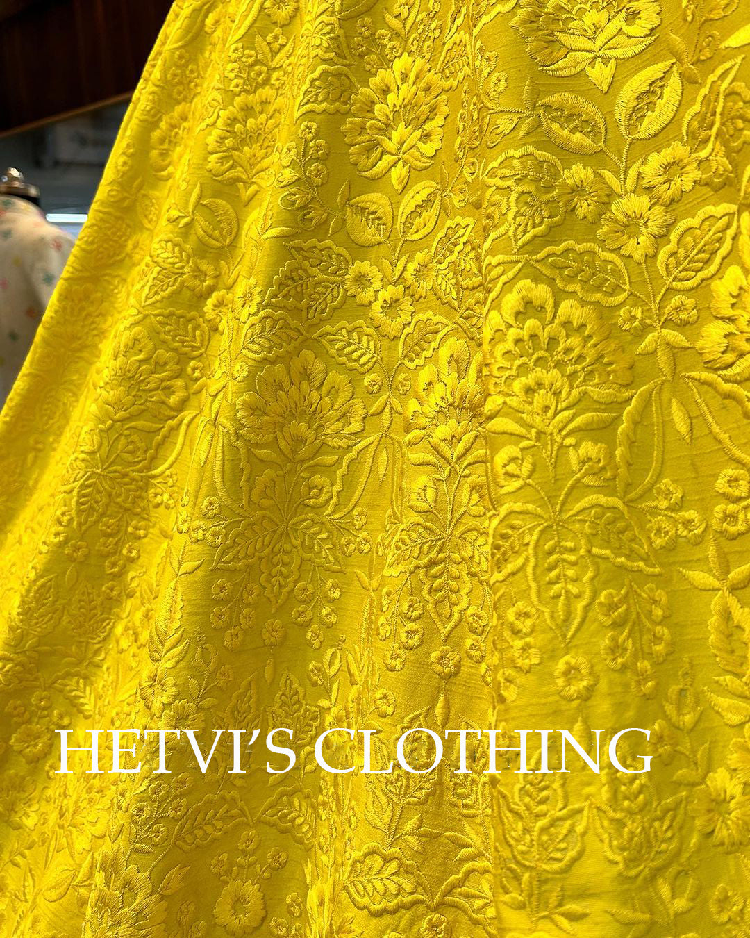 Yellow Resham Embroidered Lehenga