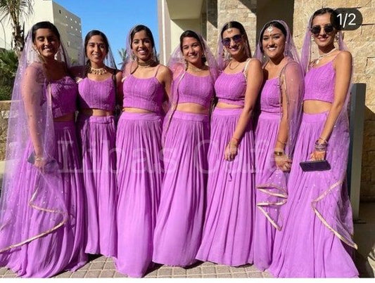 Purple Bridesmaid Lehenga