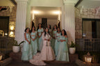 Light Pink White Embroidered Lehenga with long trial behind