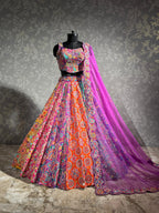 Rangrez Multicolour Hand Embroidered Lehenga Set