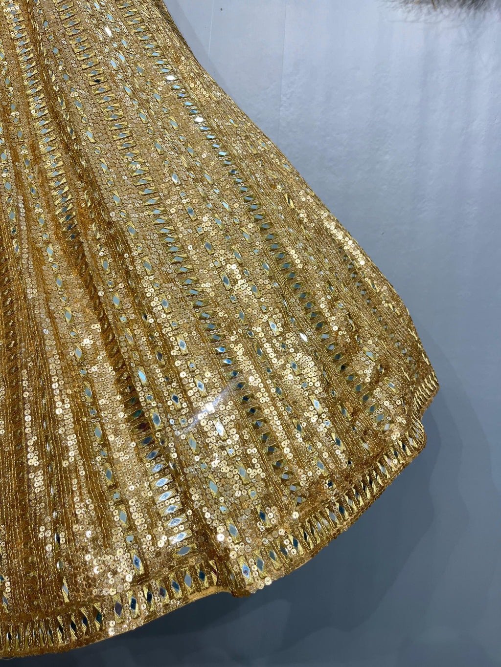 Noor Champagne Sequin & Mirror Work Lehenga Set