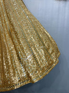 Noor Champagne Sequin & Mirror Work Lehenga Set