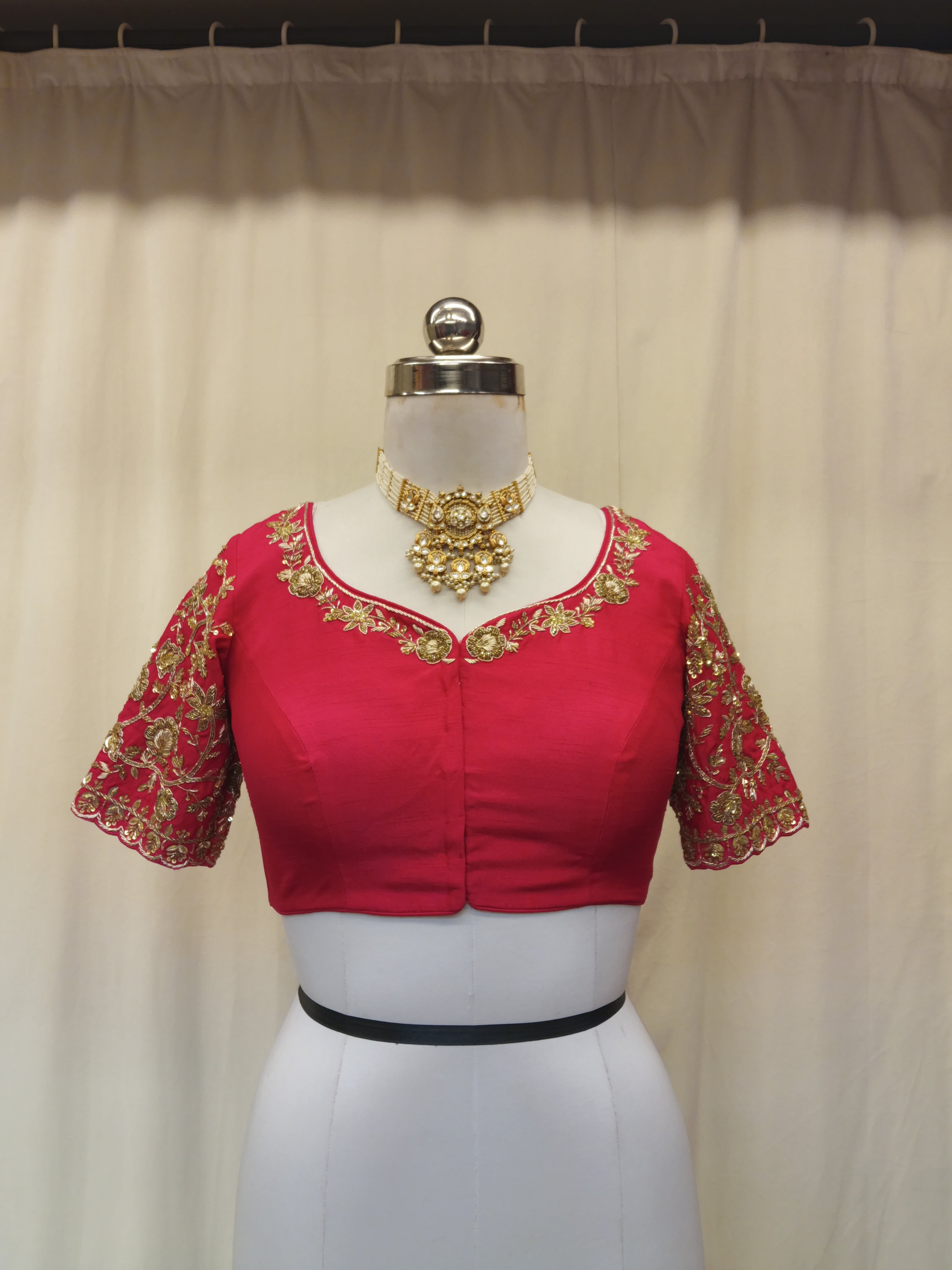 Hot Pink Zardosi Blouse