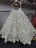 Aaira Sage Green Hand Embroidered Bridal Lehenga Set