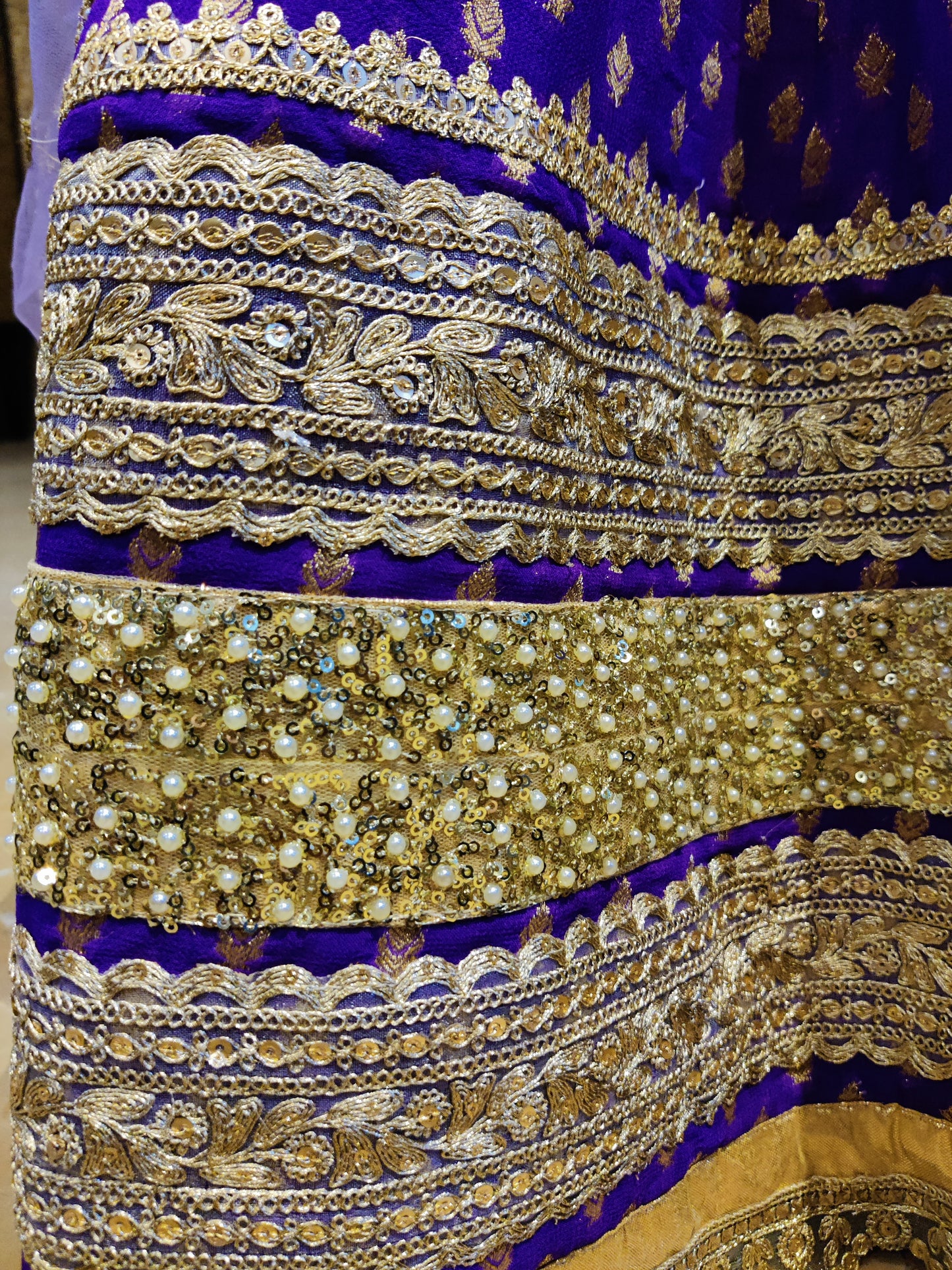 Purple brocade Lehenga