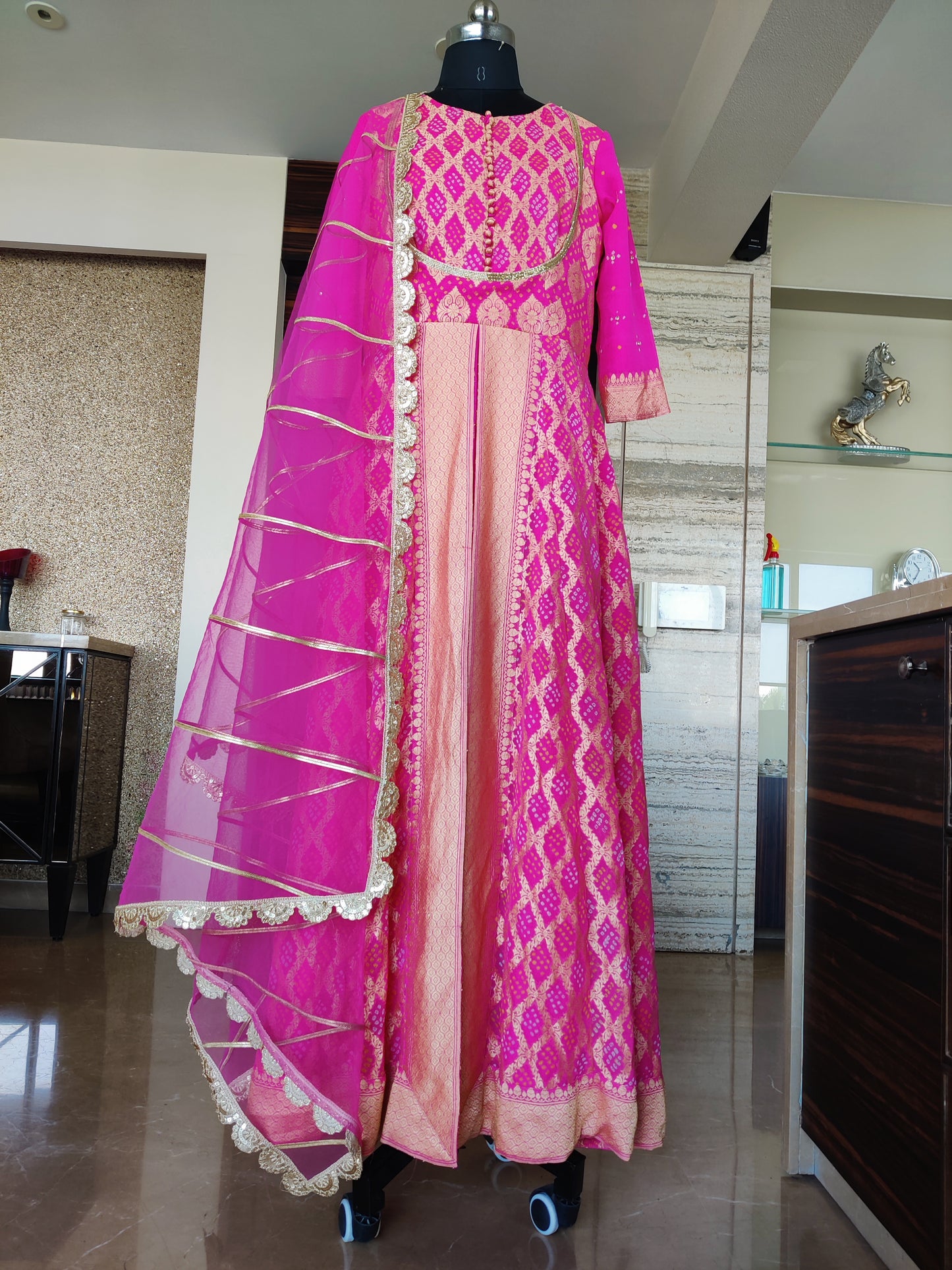 Pink Gharchola Anarkali Set