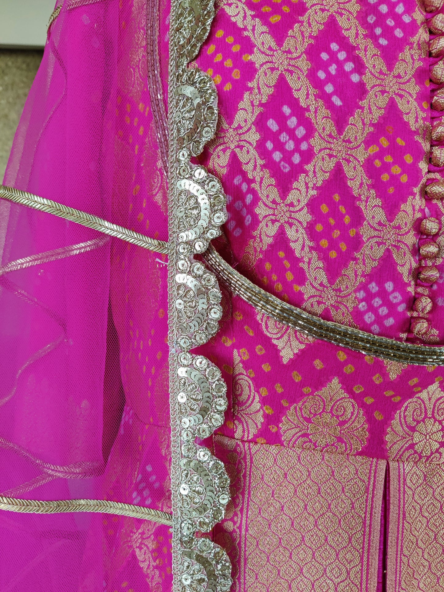 Pink Gharchola Anarkali Set