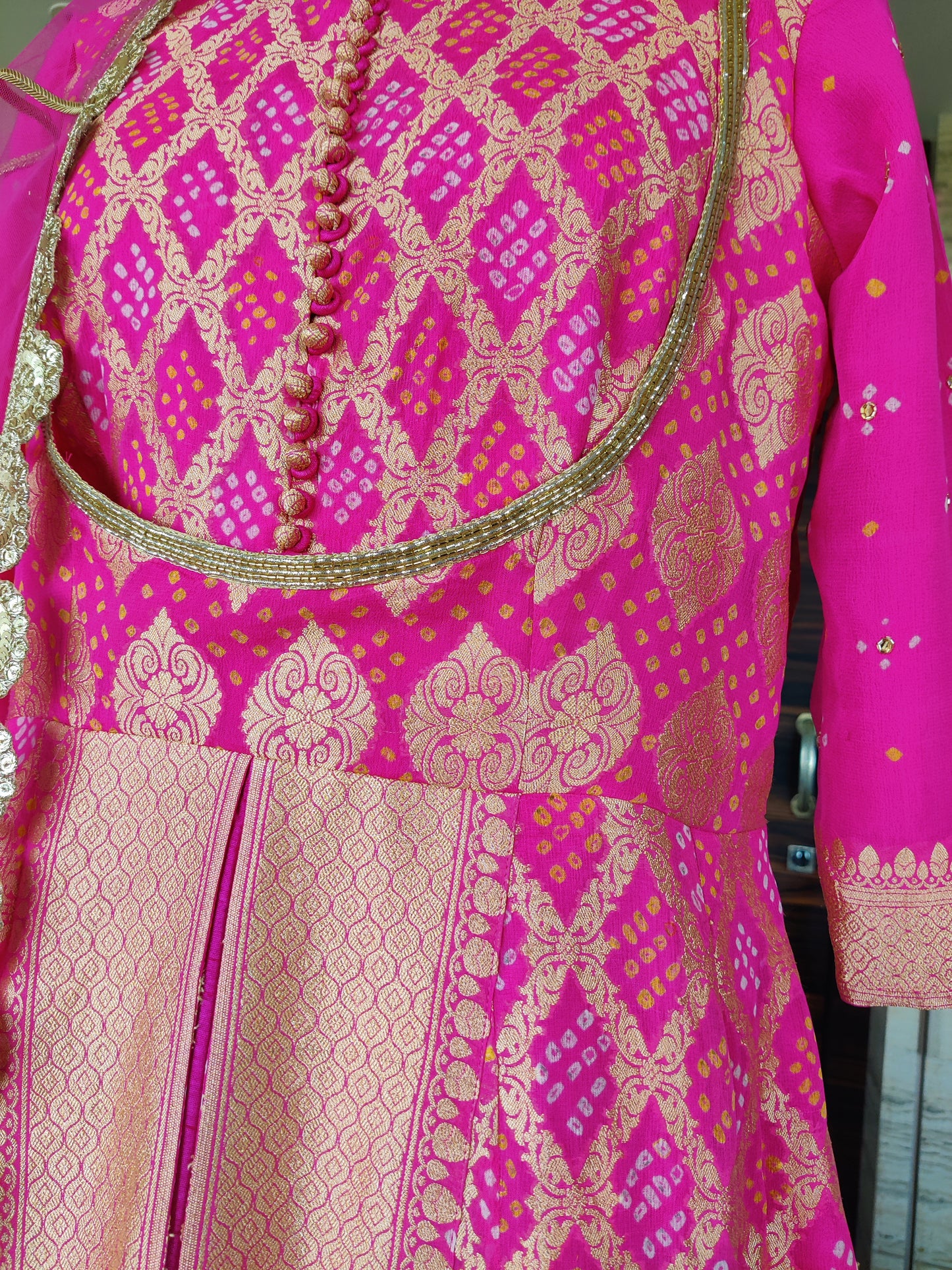 Pink Gharchola Anarkali Set