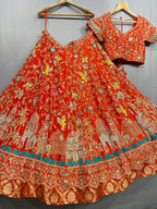 Rangrez Peacock & Elephant Embroidered Bridal Lehenga Set