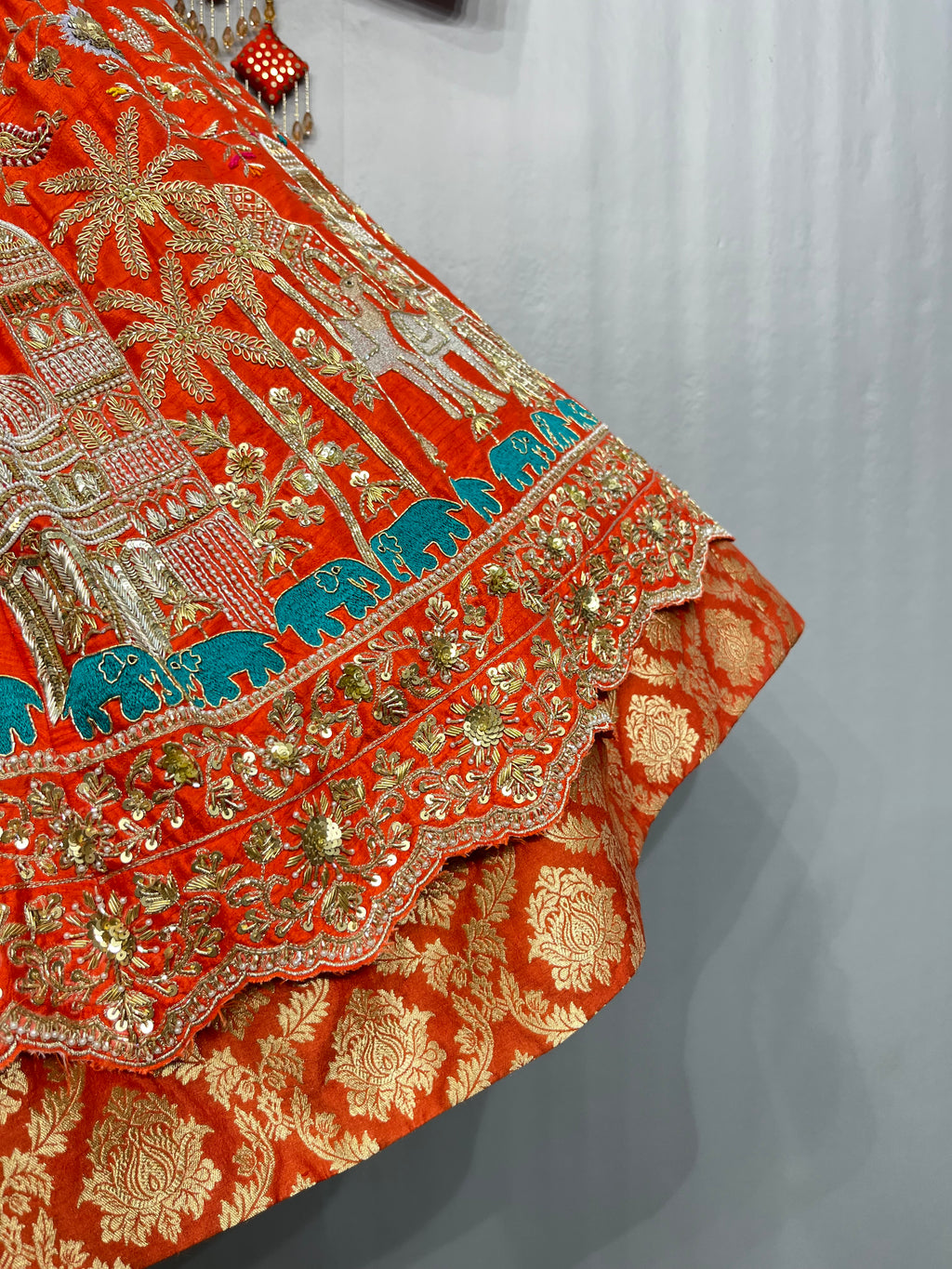 Rangrez Peacock & Elephant Embroidered Bridal Lehenga Set