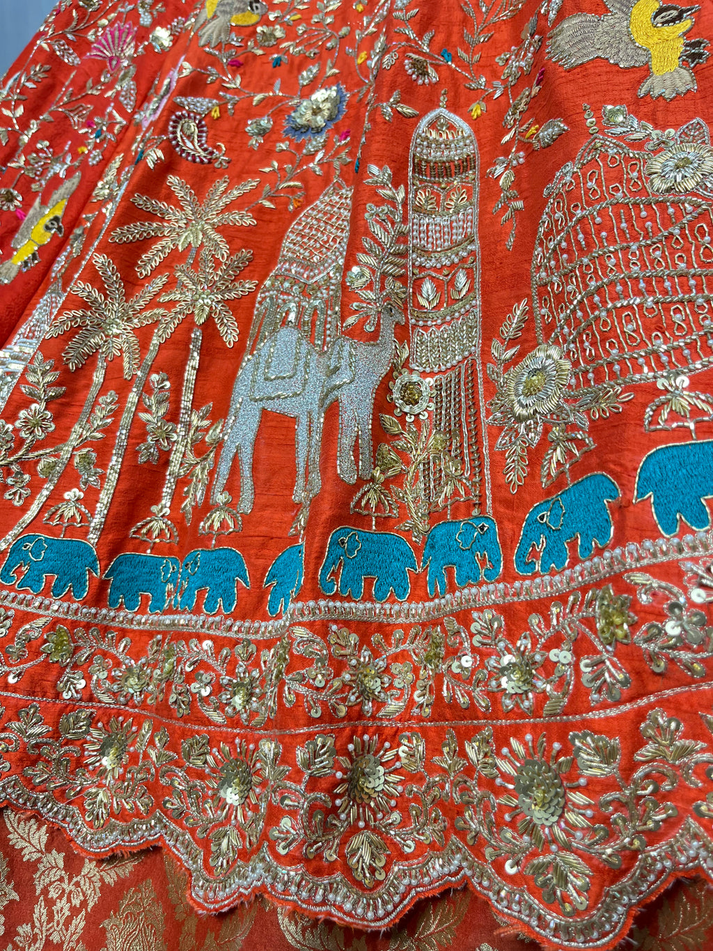 Rangrez Peacock & Elephant Embroidered Bridal Lehenga Set