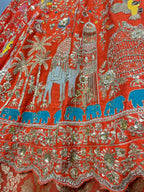 Rangrez Peacock & Elephant Embroidered Bridal Lehenga Set