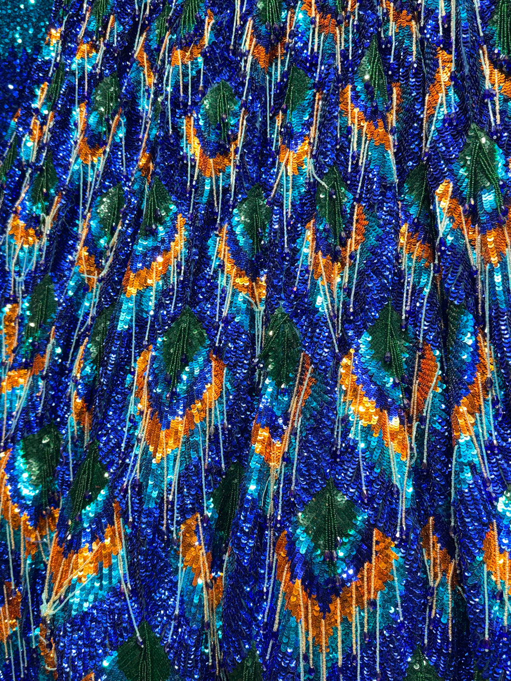 Mayura Cobalt Blue Peacock Sequin Lehenga Set
