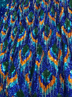 Mayura Cobalt Blue Peacock Sequin Lehenga Set
