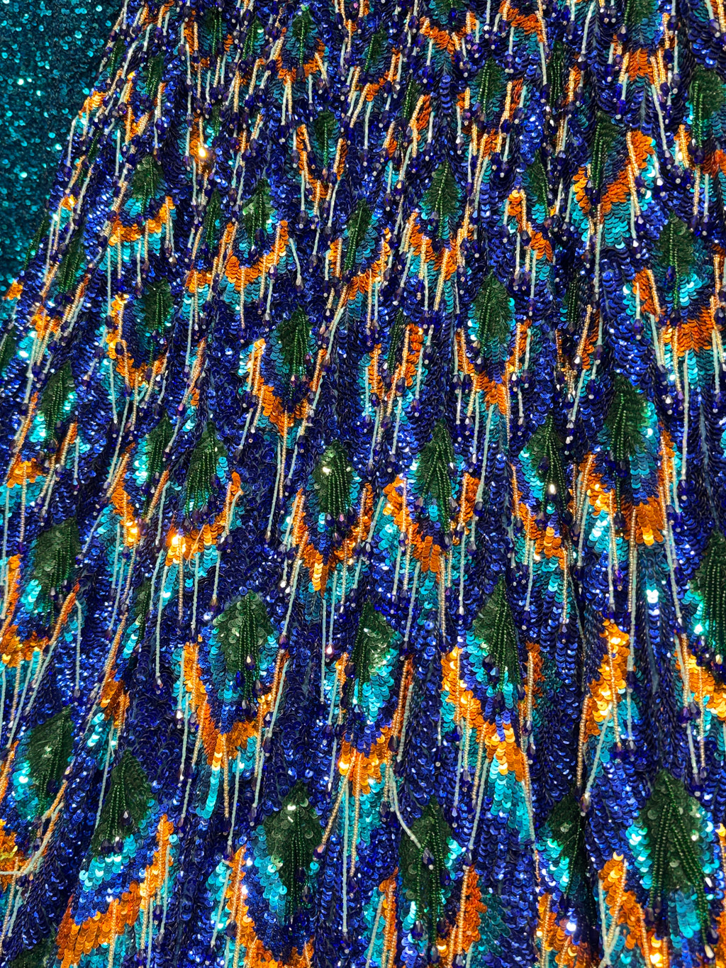 Mayura Cobalt Blue Peacock Sequin Lehenga Set