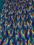 Mayura Cobalt Blue Peacock Sequin Lehenga Set