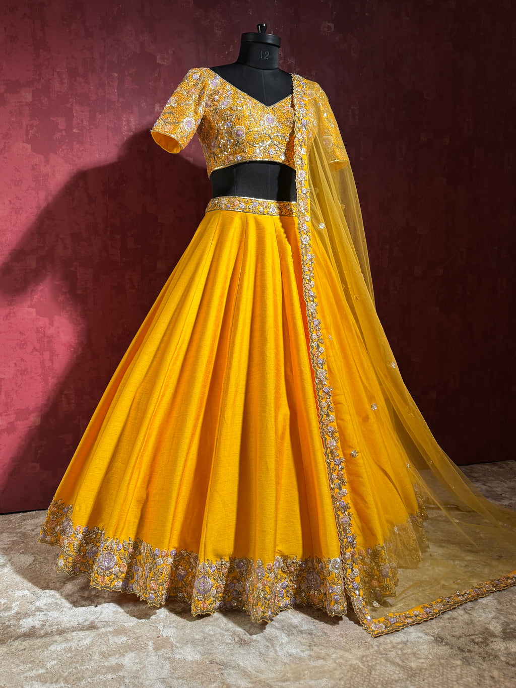 Aarunya Marigold Yellow Embroidered Lehenga Set