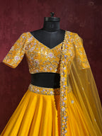 Aarunya Marigold Yellow Embroidered Lehenga Set