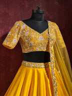 Aarunya Marigold Yellow Embroidered Lehenga Set