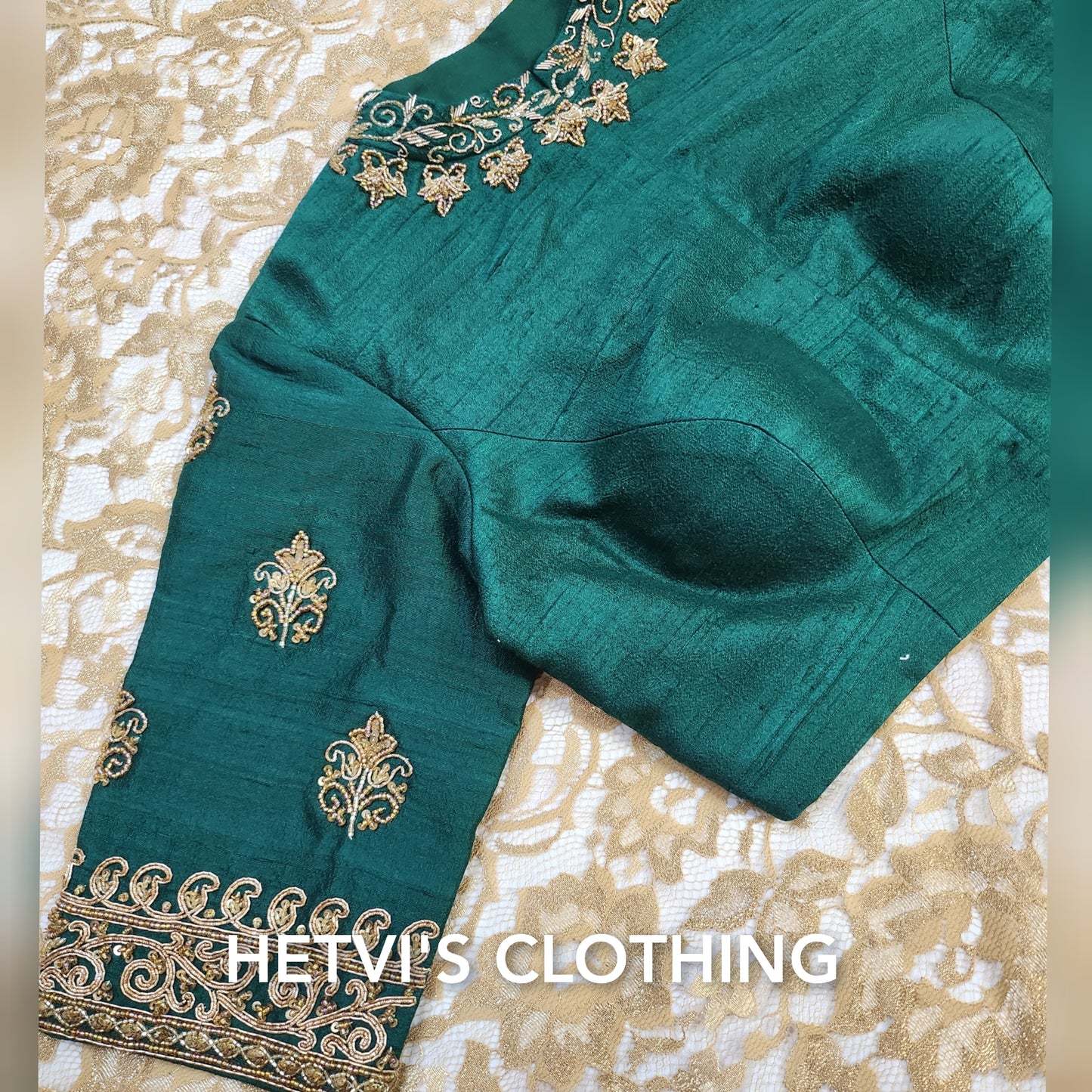 Emerald Green Zardosi Embroidered Blouse