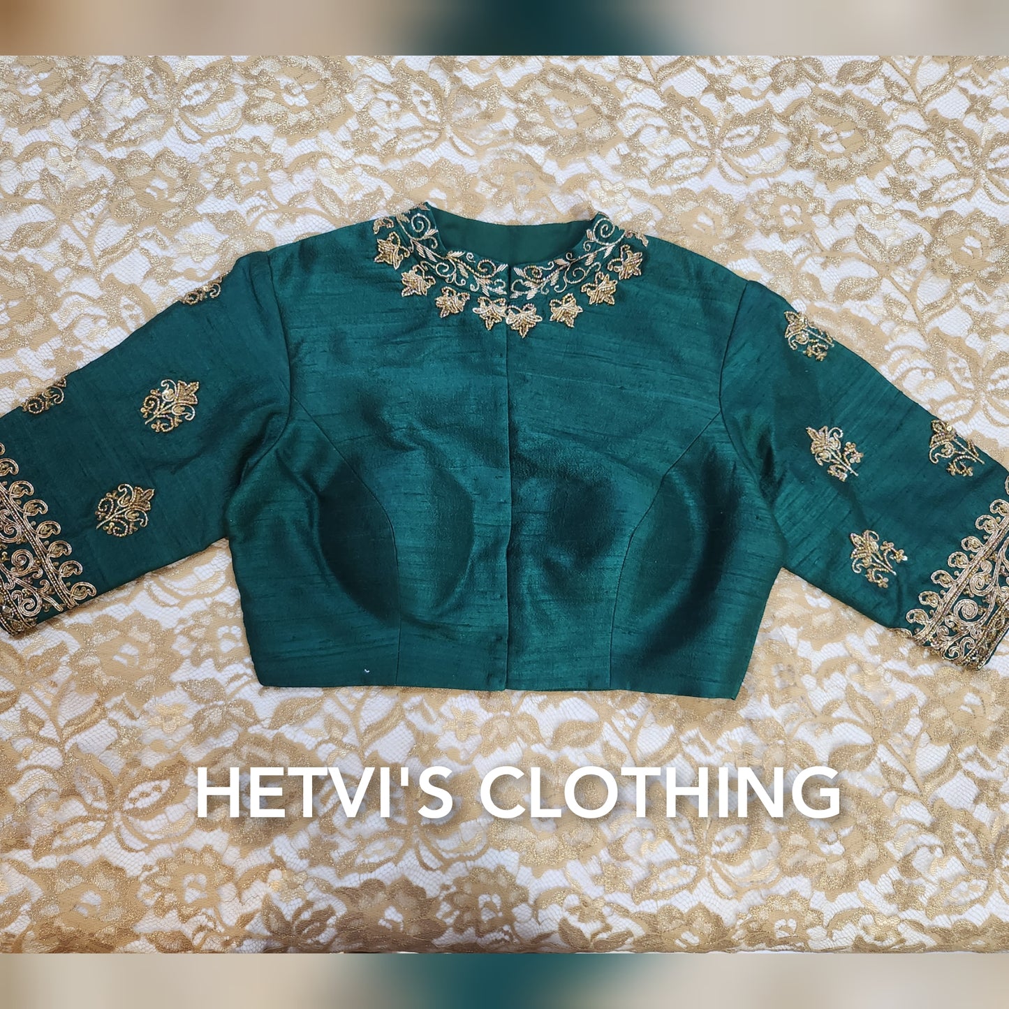 Emerald Green Zardosi Embroidered Blouse