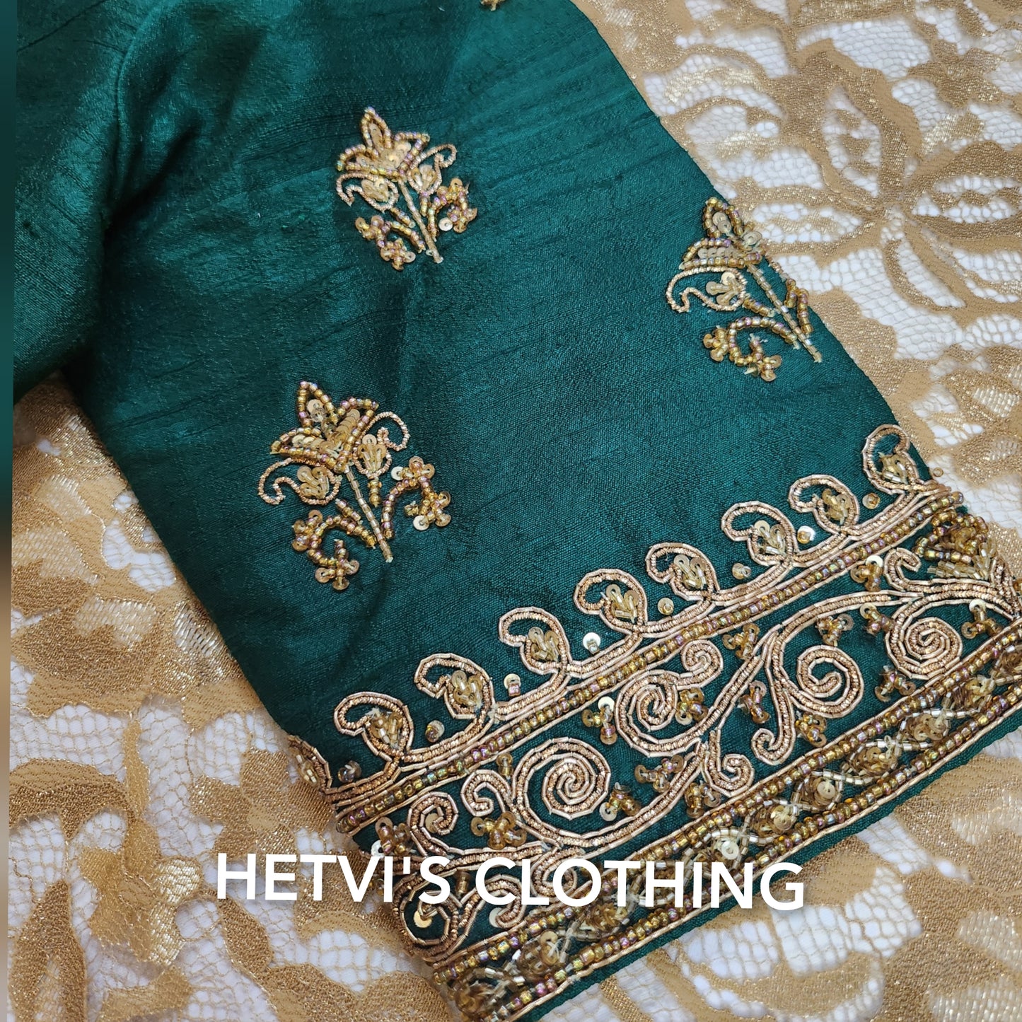 Emerald Green Zardosi Embroidered Blouse