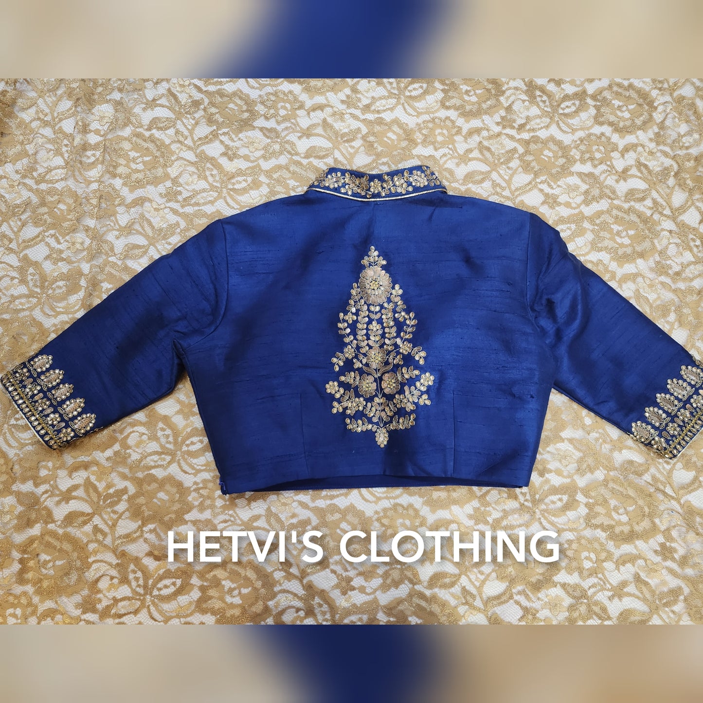 Navy Blue Zardosi embroidered Blouse