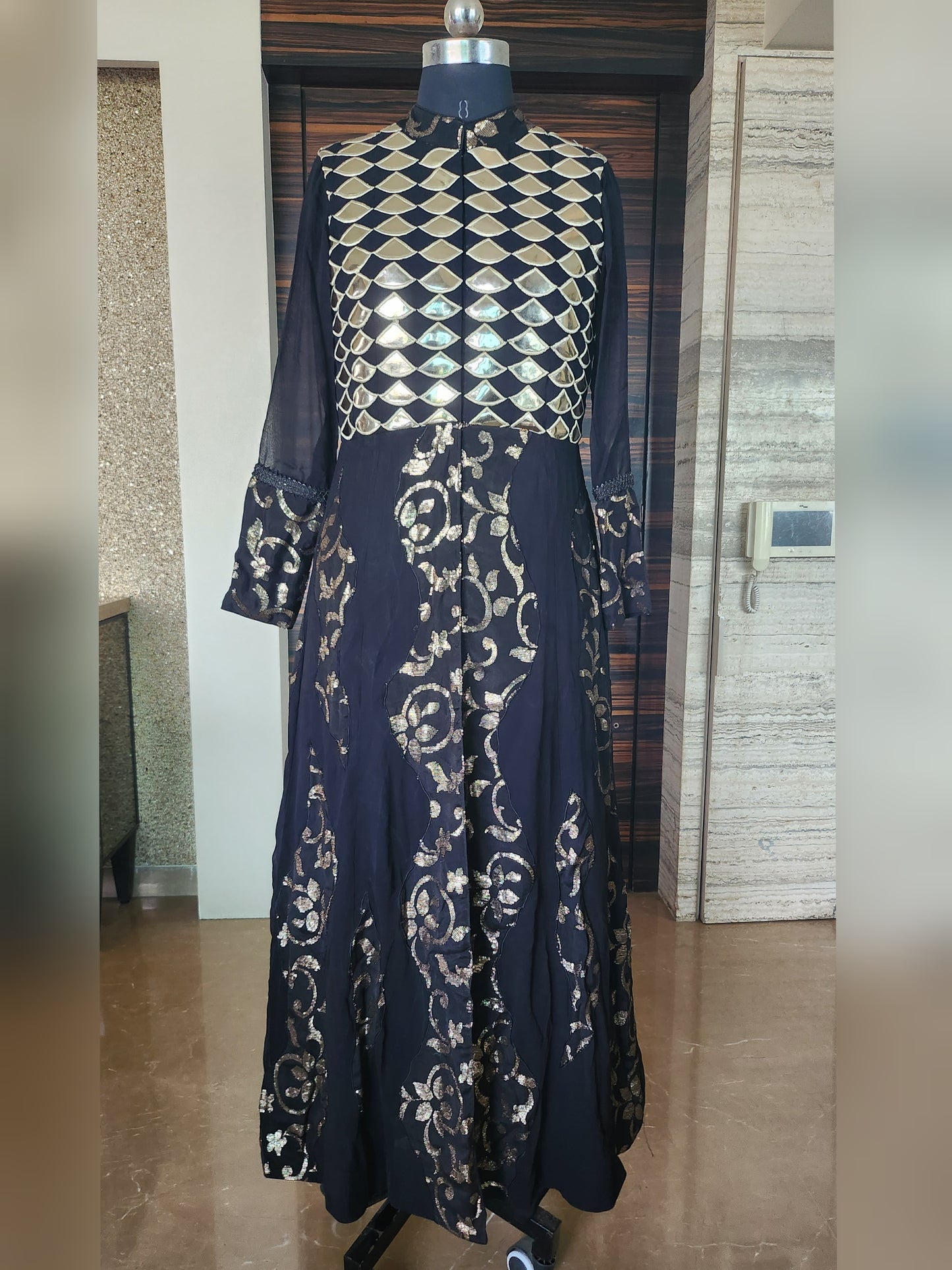 Black Jacket Top with Dhoti Pants