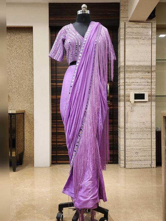 Purple Sharara Set