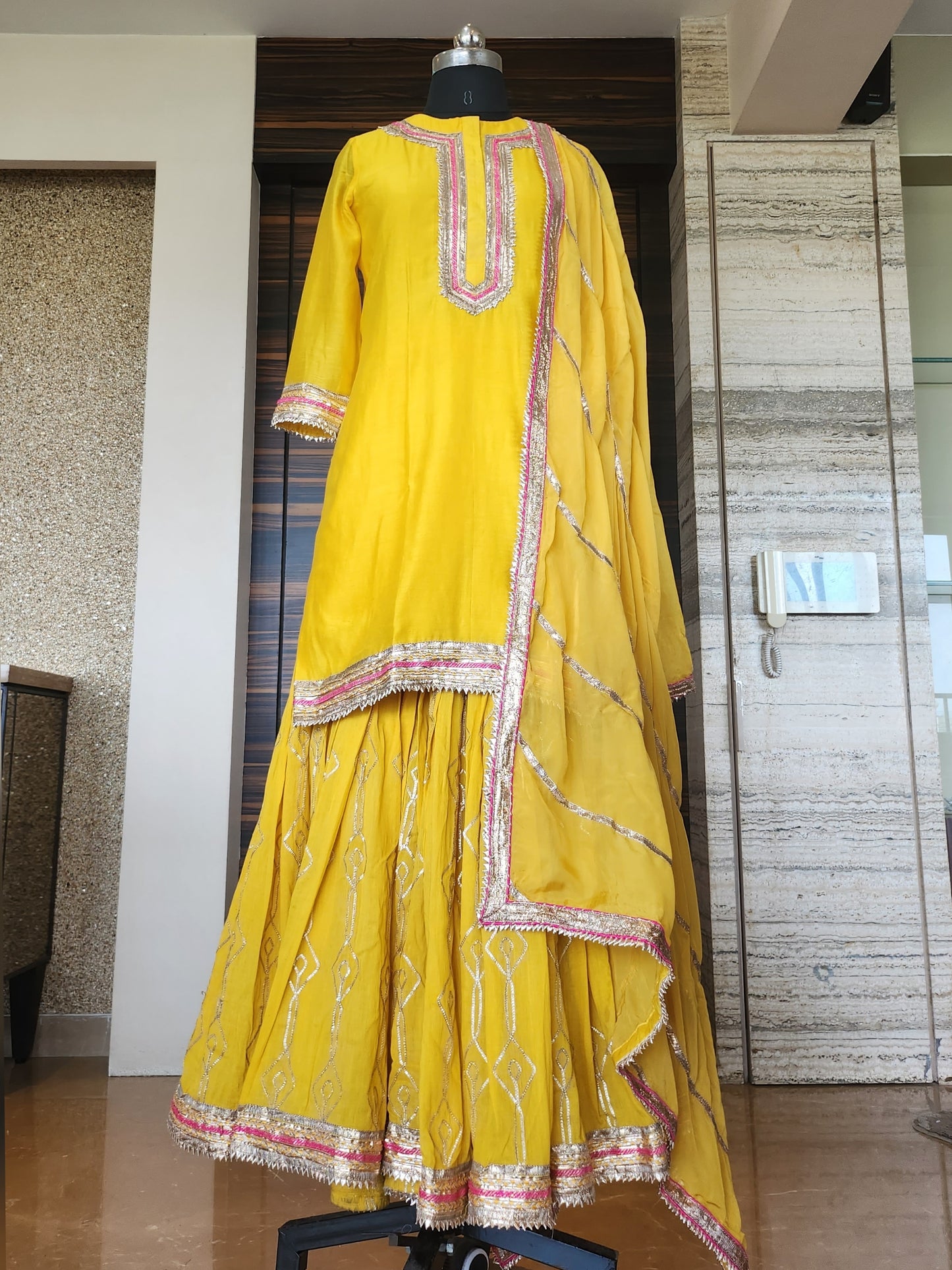 Yellow Sharara Set