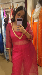Pink Orgnaza Kurta Set